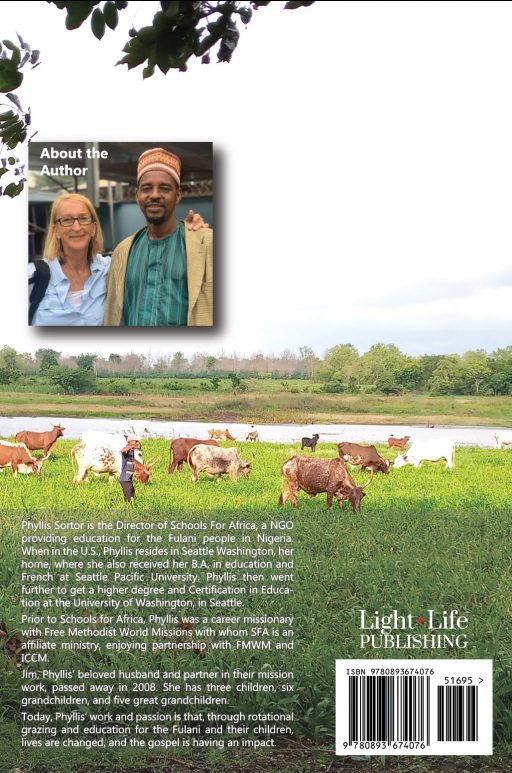 Back Cover. Photo of Phyllis Sortor with man. Photo of Cows in an Open Field.