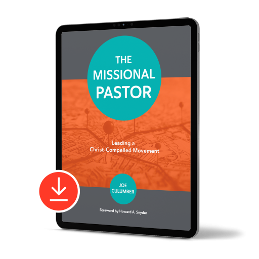 Book Cover on Tablet: The Missional Pastor.