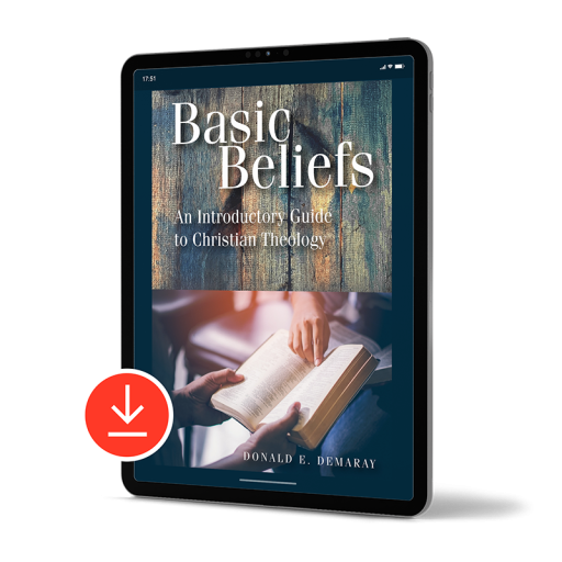 Basic Beliefs Book Cover on Electronic Tablet